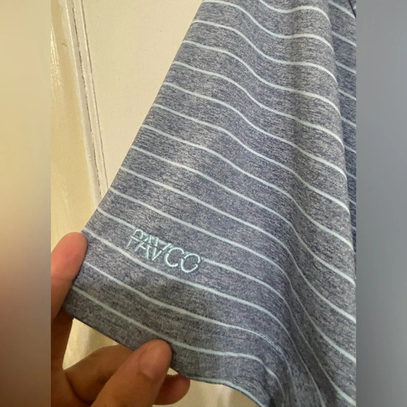 Johnnie O Polo Shirt Mens XL Blue Stripe - Picture 2 of 4